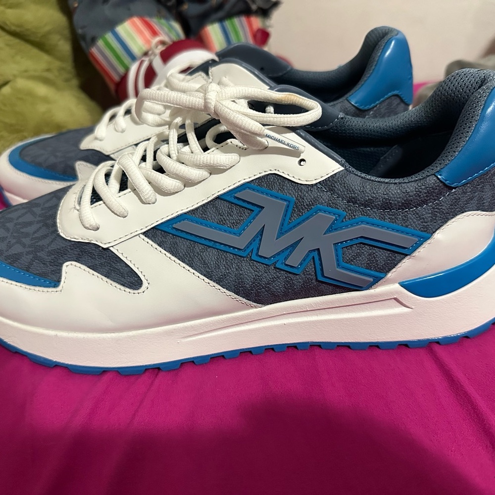 Michael Kors Men's Blue and White Sneakers
